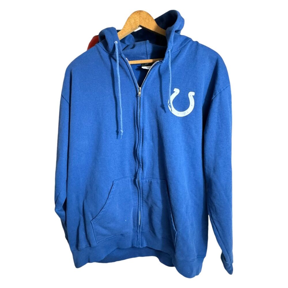 Indianapolis Colts Blue Zipper Hoodie - NFL Team Apparel, Size XL - Casual Wear